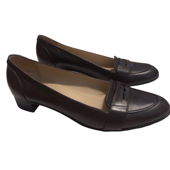 Gucci brown Italian leather moccasin loafers shoes size‎ 9.5 - Picture 1 of 8